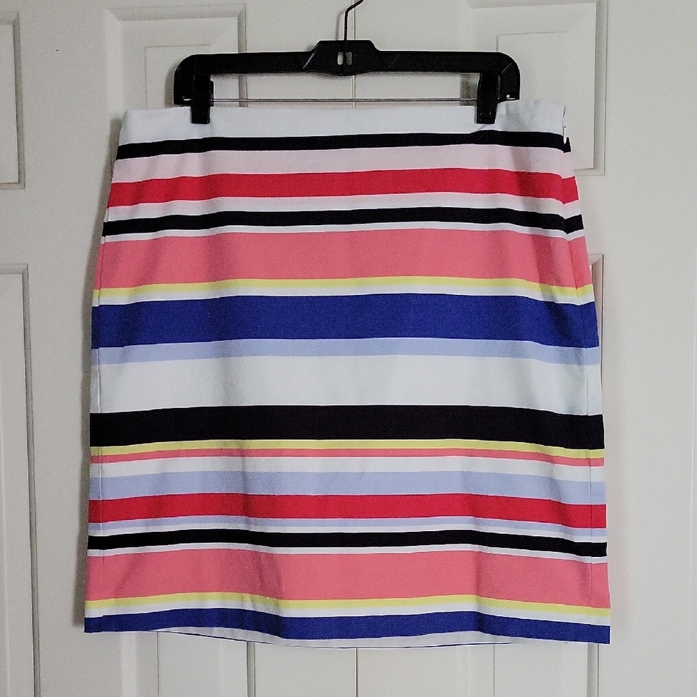Talbots Womens Nautical Stripe Mini Skirt Sz 16